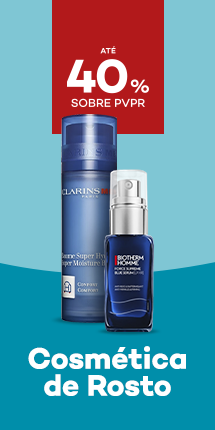 Cosm&eacute;tica de Rosto com destaque promocional de at&eacute; 40% sobre pre&ccedil;o de Venda ao P&uacute;blico Recomendado